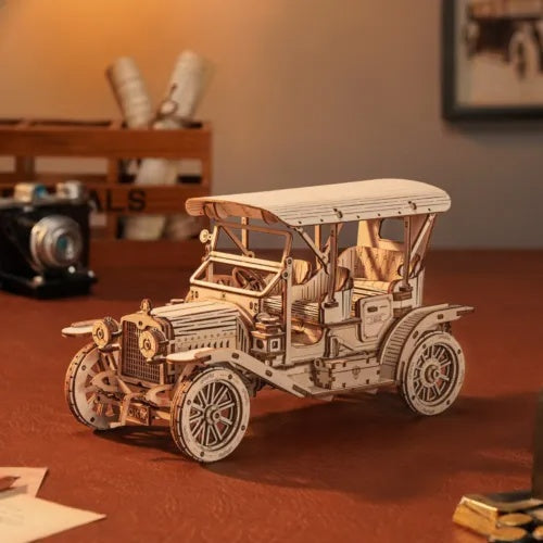 ROKR 3D Wooden Puzzle DIY Model Vintage Car MC801 Building Toys Gifts For Teens